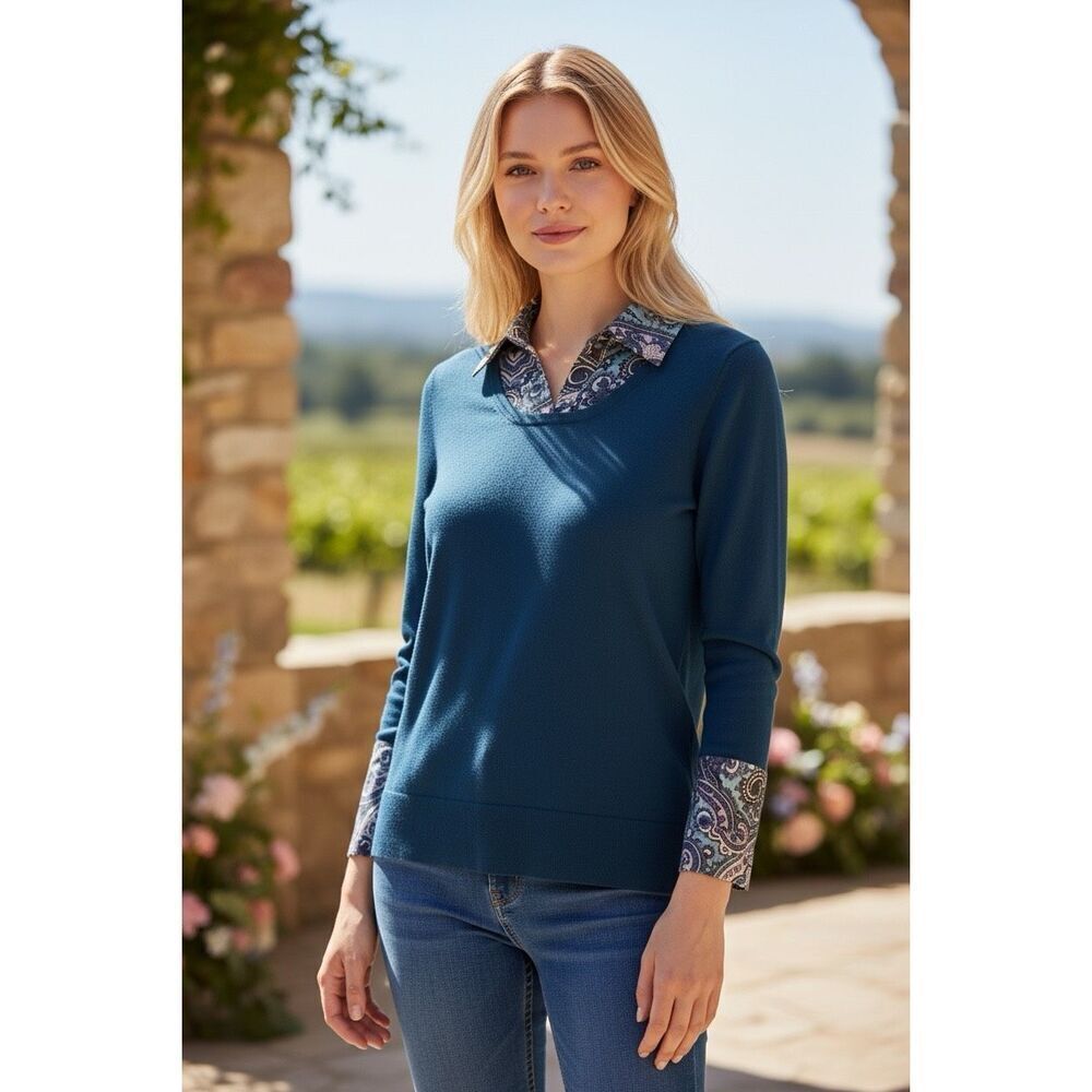Ann Taylor long sleeve paisley blouse